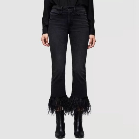 Straight Feather Trim Jeans | Poshmark